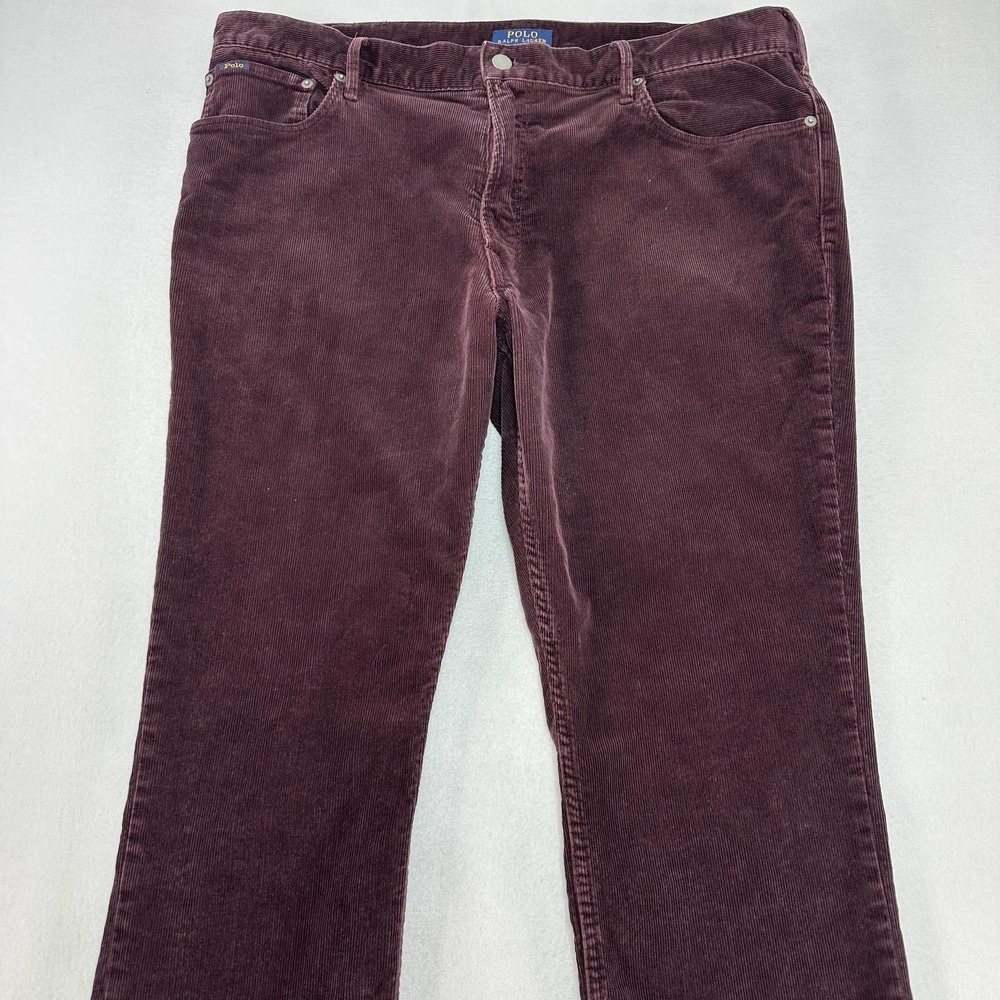 Polo Ralph Lauren Pants Mens 38x30 Purple Corduroy Prospect Straight Stretch